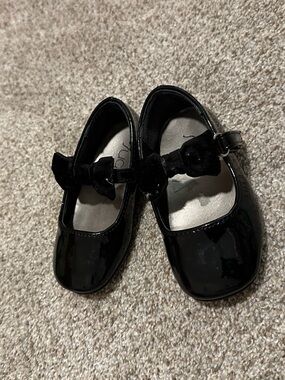 Sugar Black Patent Mary Jane with Velvet Bow
